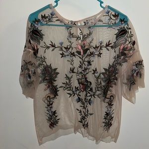⭐️Floral sheer shirt